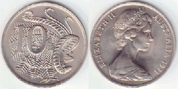1971 Australia 10 Cents (Unc) A002521